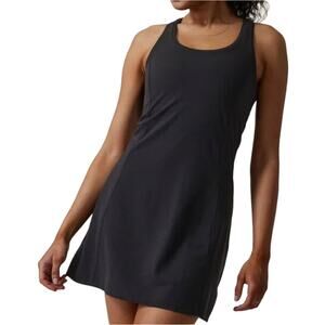 Athleta M black On My Way Dress casual comfortable breathable racerback tennis